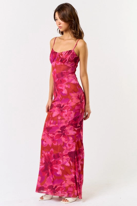 Shannon Mesh Floral Maxi Dress