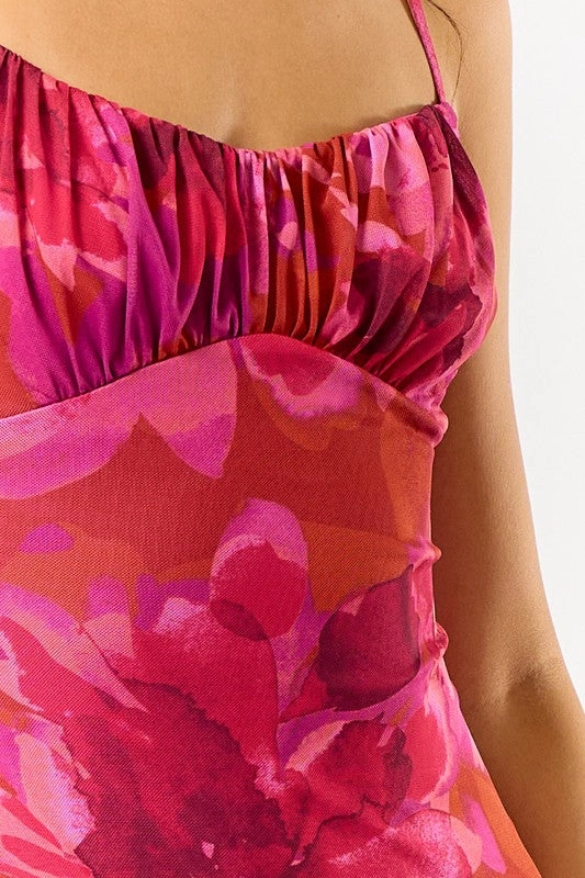 Shannon Mesh Floral Maxi Dress