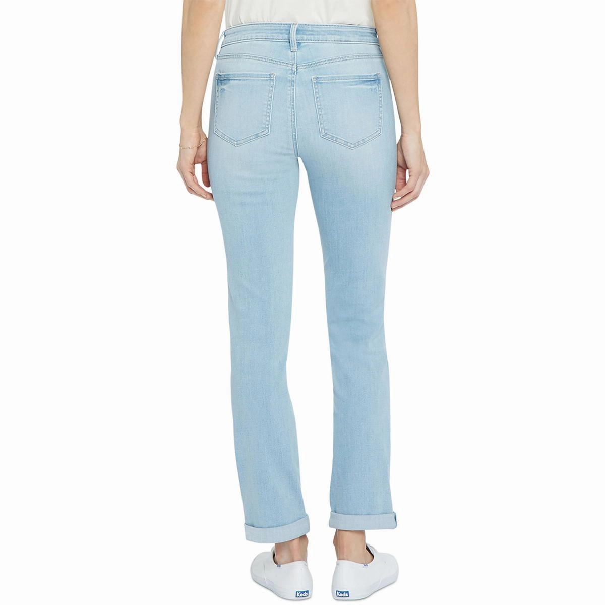 Sheri Womens Cuffed Stretch Ankle Jeans