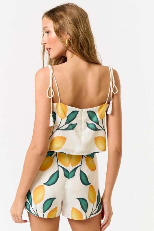Sicilian Lemon High Waisted Shorts