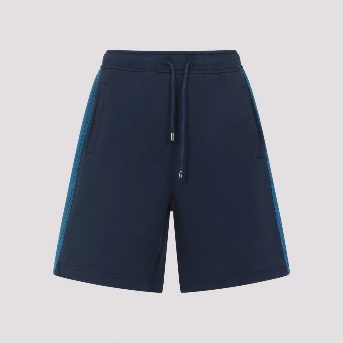 Side Curb Blue Cotton Bermuda
