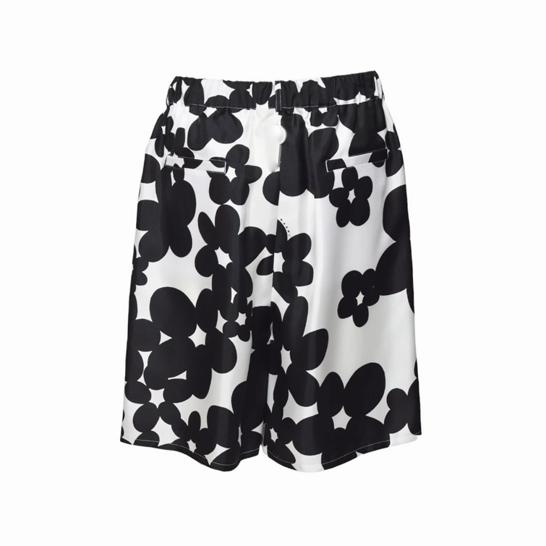 Silk Bermuda Shorts With Black