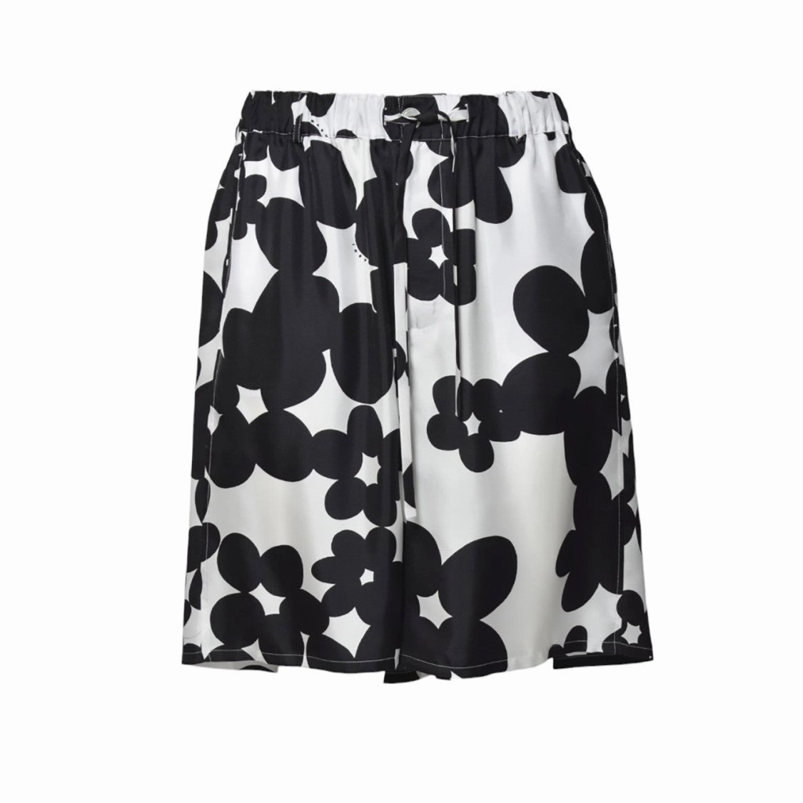 Silk Bermuda Shorts With Black