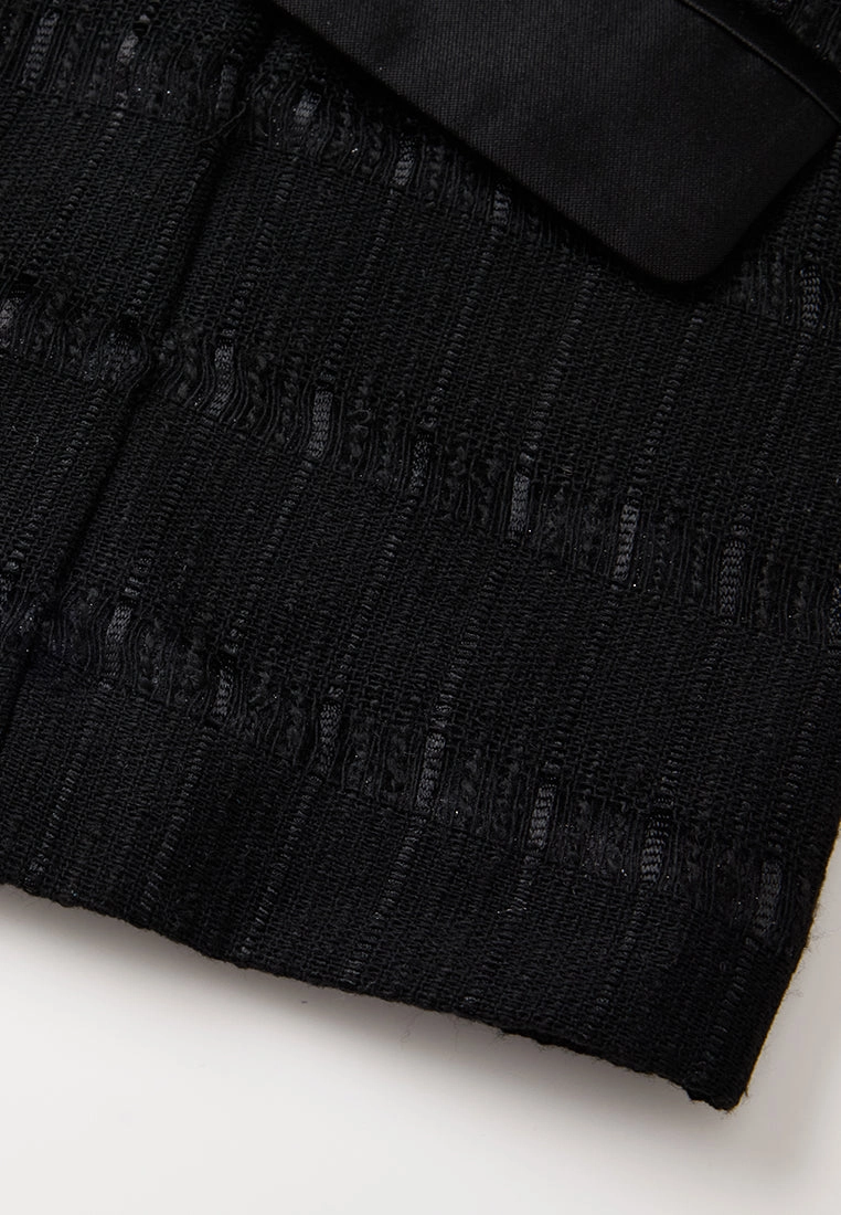 Single-breasted Crystal-embellished Stripped Tweed Jacket