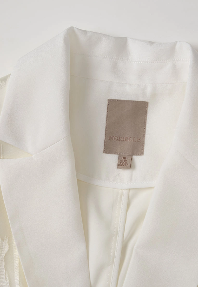 Single-breasted Jacquard Enamel-button Blazer