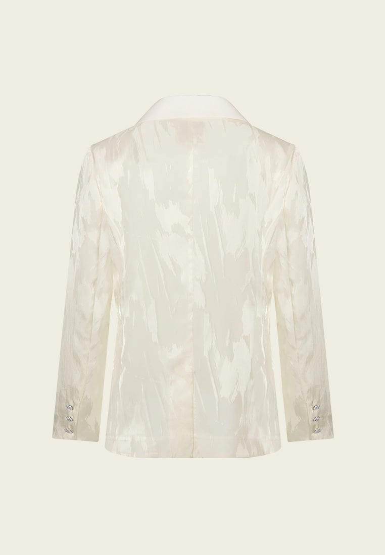 Single-breasted Jacquard Enamel-button Blazer