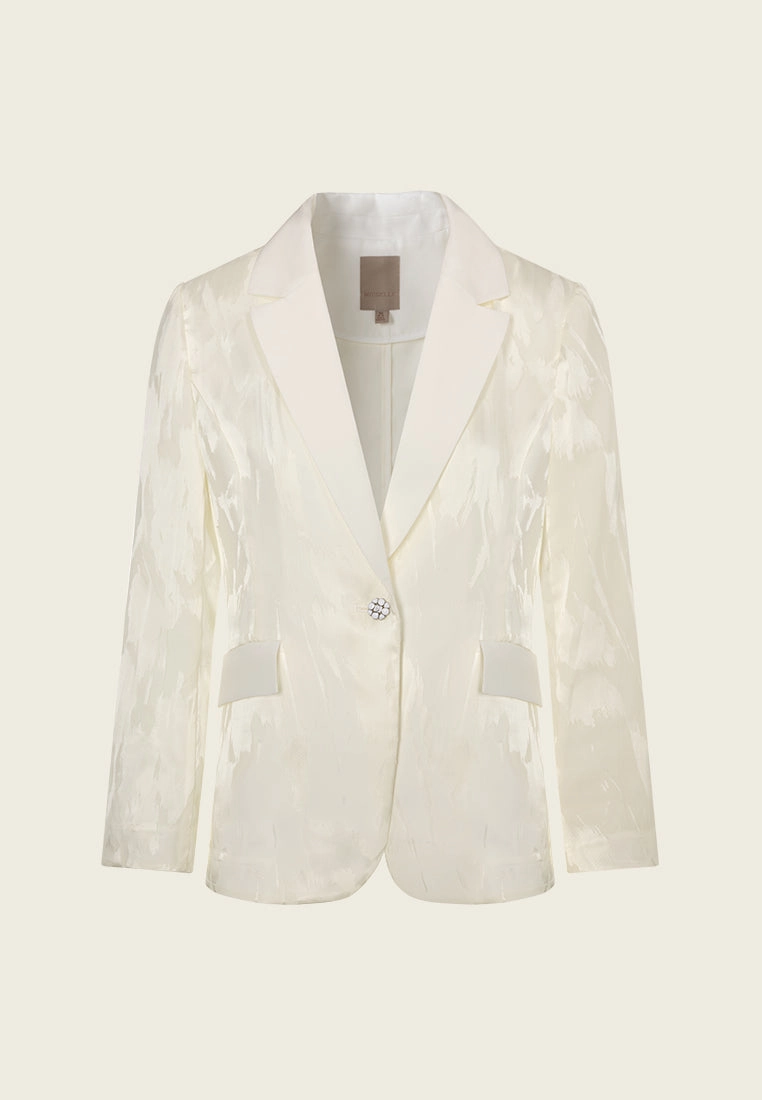 Single-breasted Jacquard Enamel-button Blazer