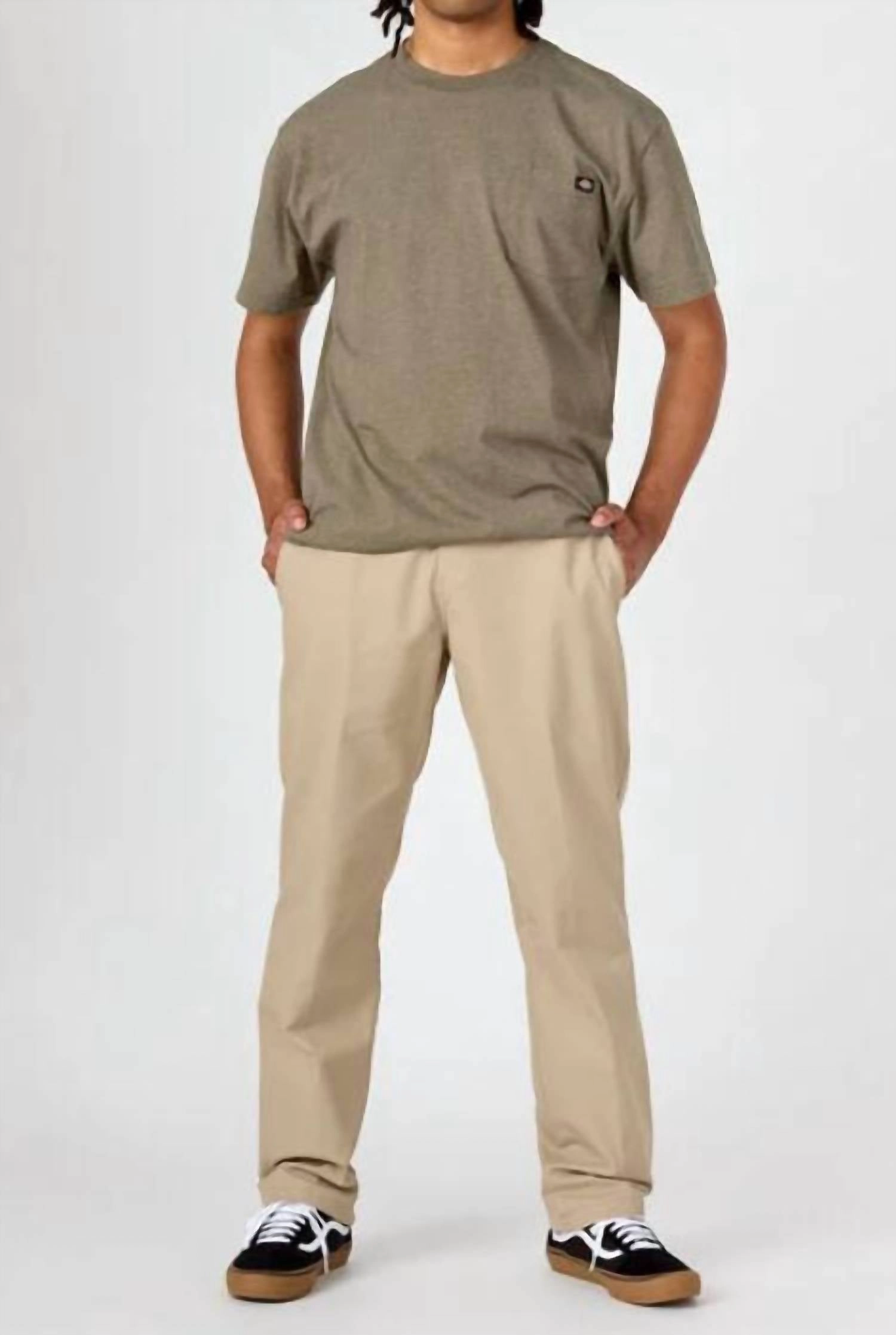 Skateboarding Slim Straight Pants In Desert Khaki