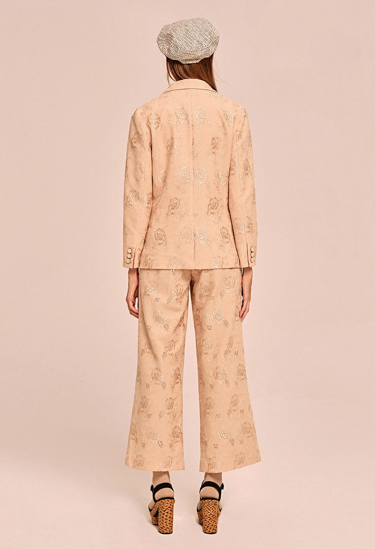 Slim-cut jacquard blazer