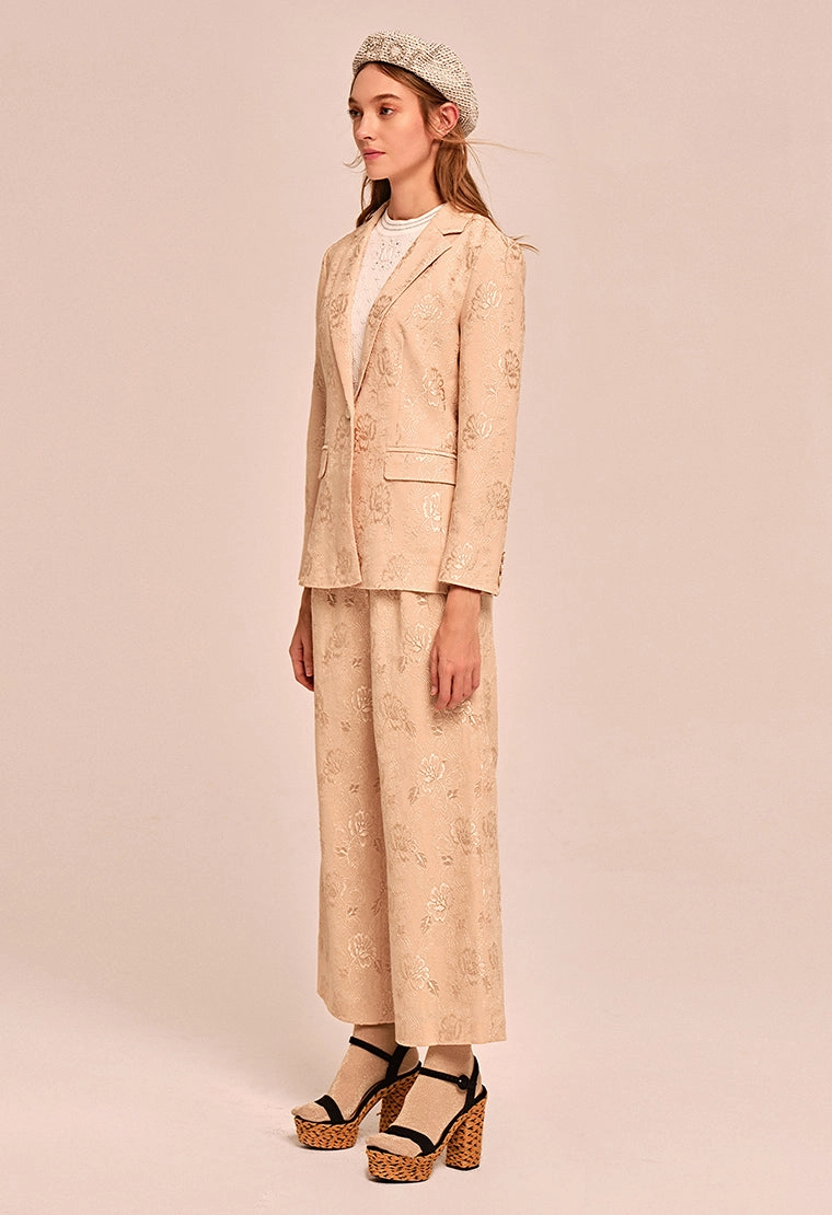Slim-cut jacquard blazer