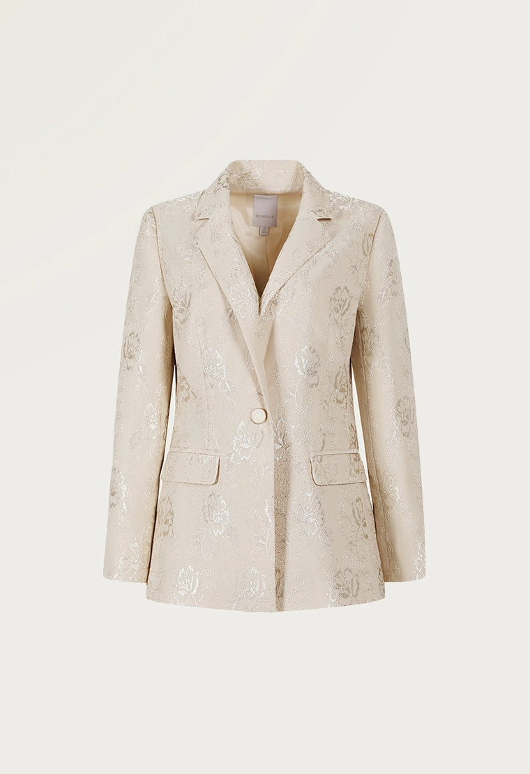 Slim-cut jacquard blazer