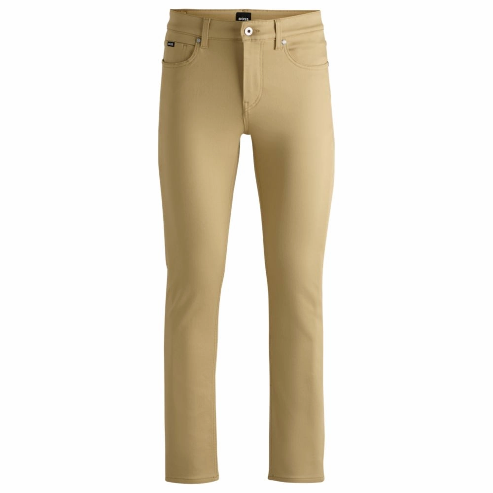 Slim-fit jeans in beige stretch denim