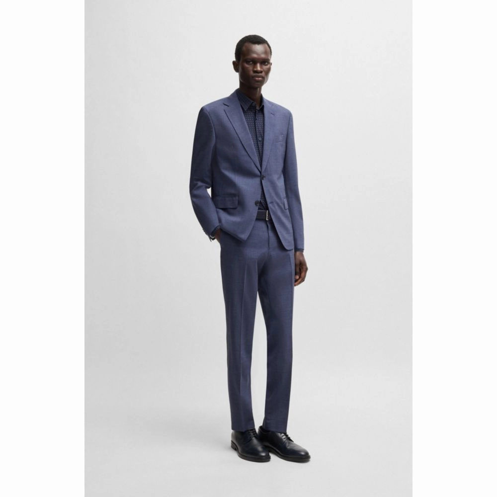 Slim-fit shirt in printed performance-stretch jersey
