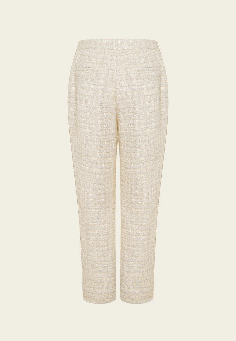 Slim-fit Slit-pocket Chain-trim Trousers