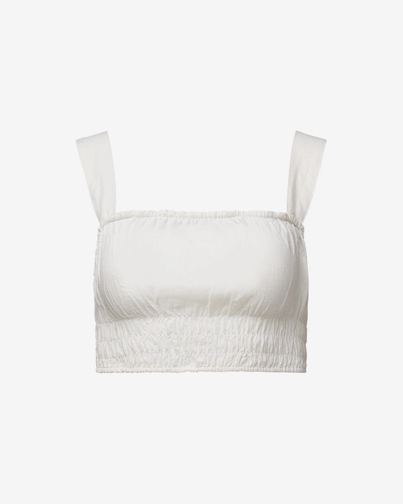 Smocked Linen Tank