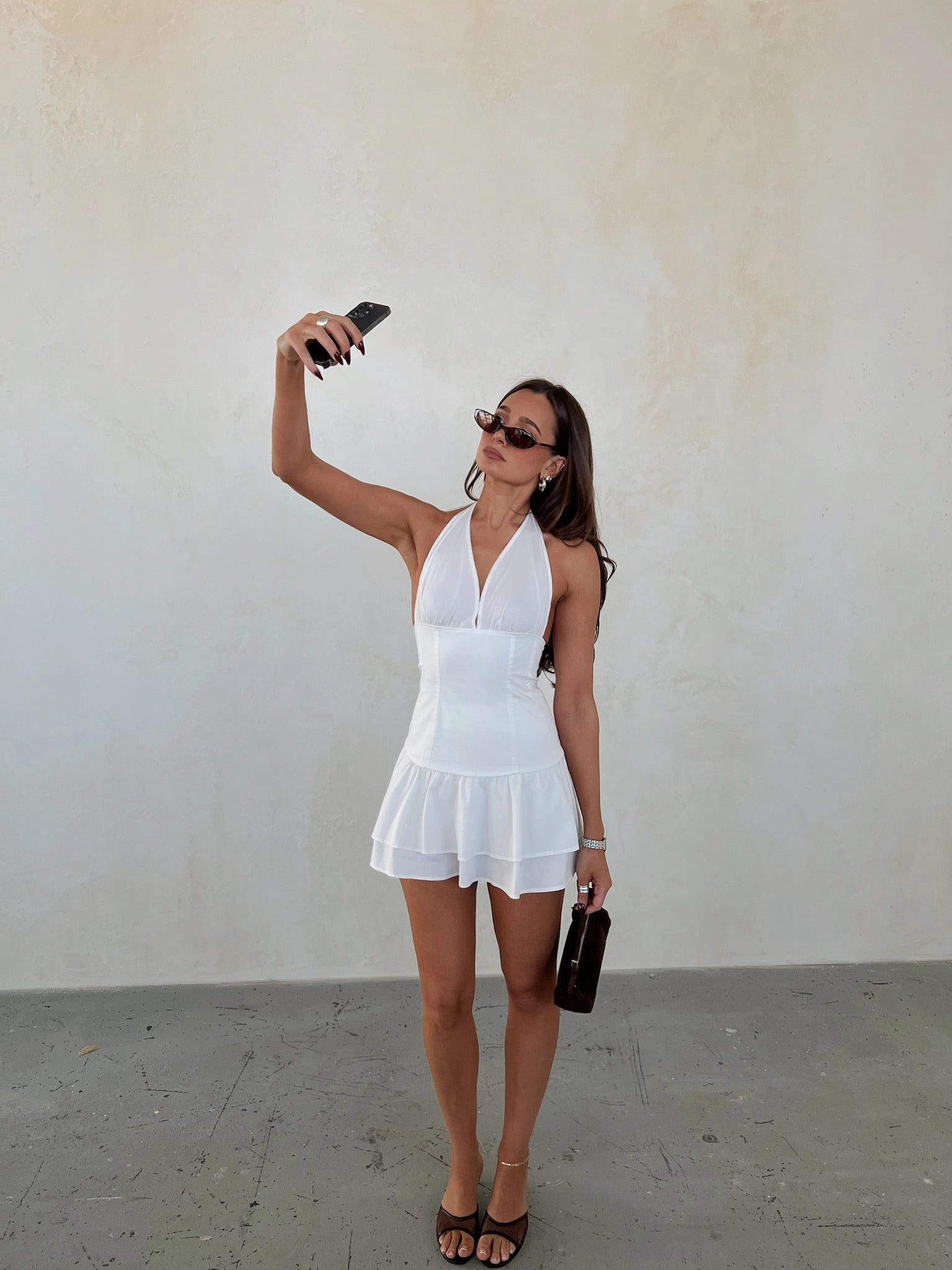 Smocked Ruffle Mini Skirt