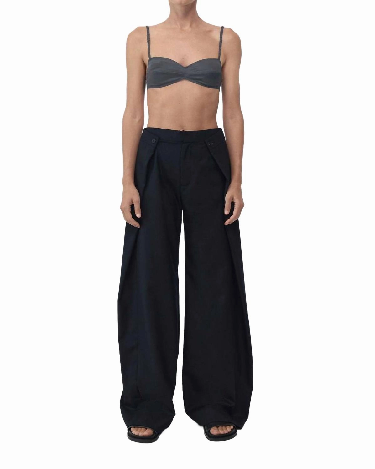Soft Silk Bralette In Washed Black