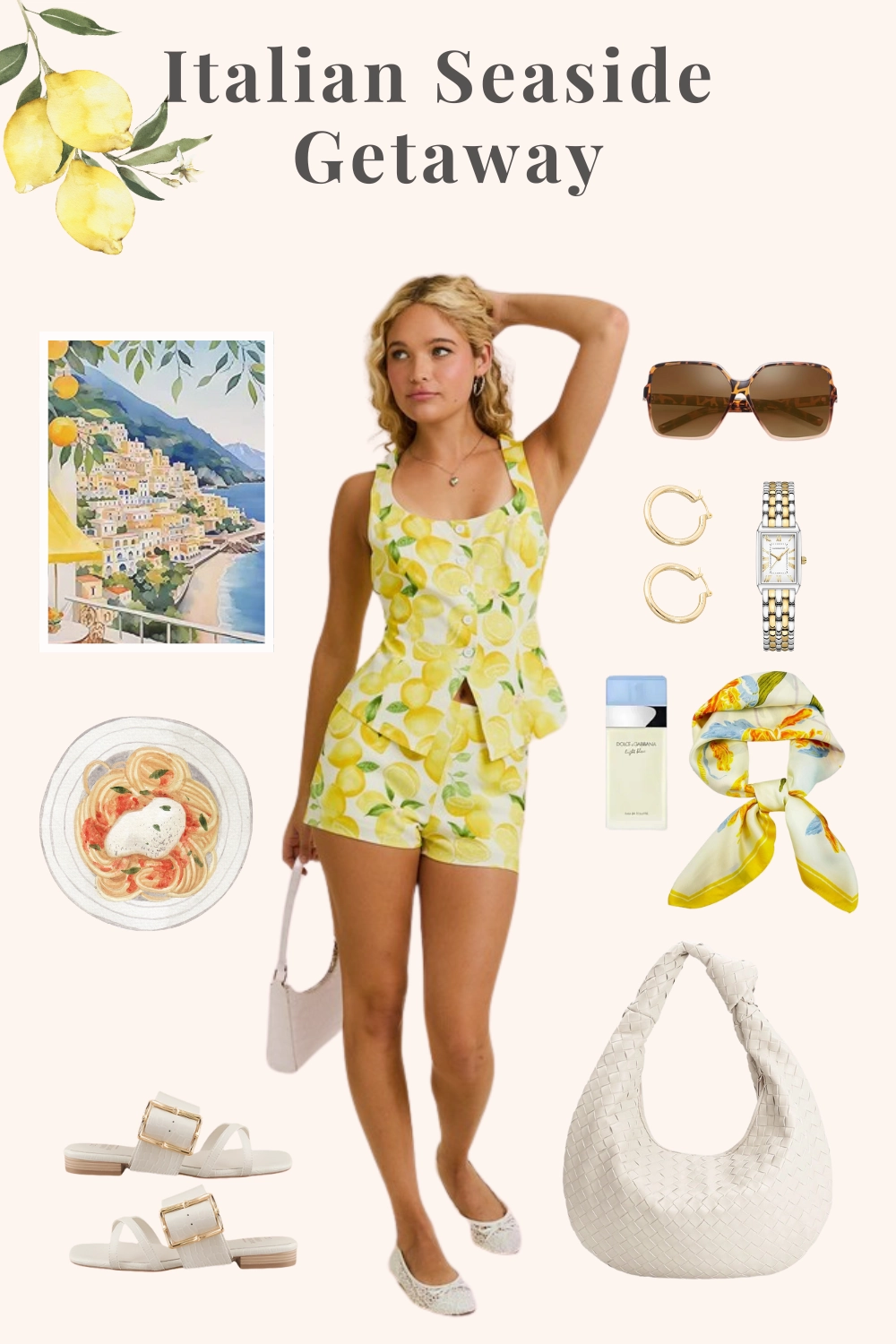 Sorrento Lemon Linen Button Down Top