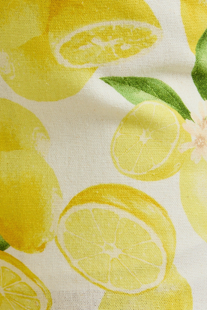 Sorrento Lemon Linen Button Down Top
