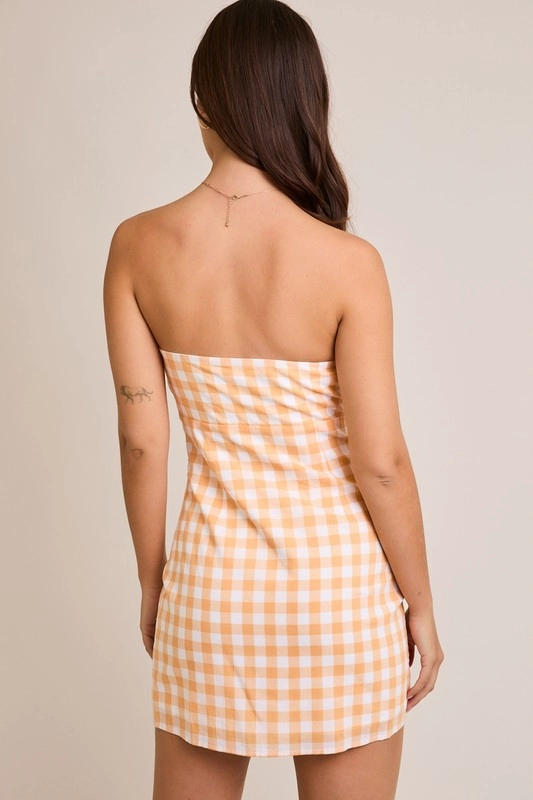 South of France Check Mini Dress
