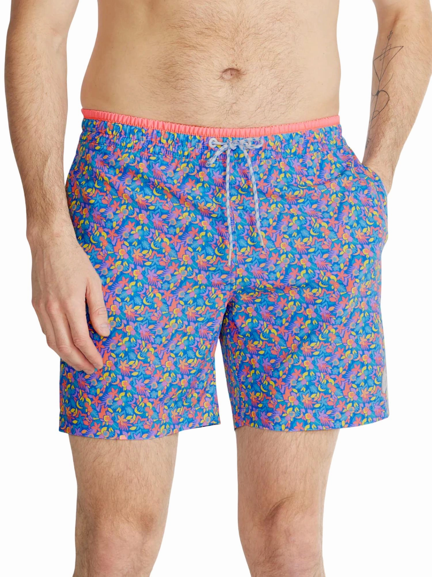 Spades Swim Trunk In Blue Floral