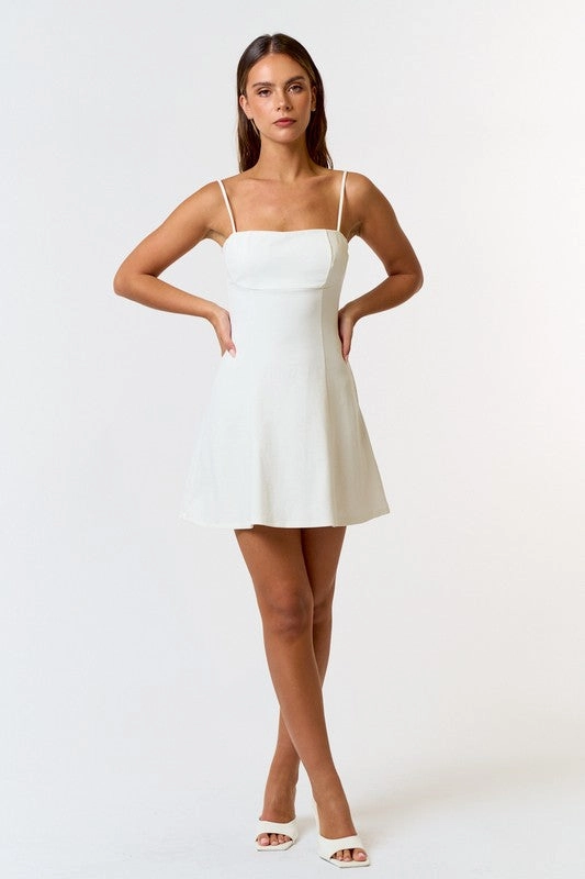 Special Charm Square Neck Mini Dress - Large