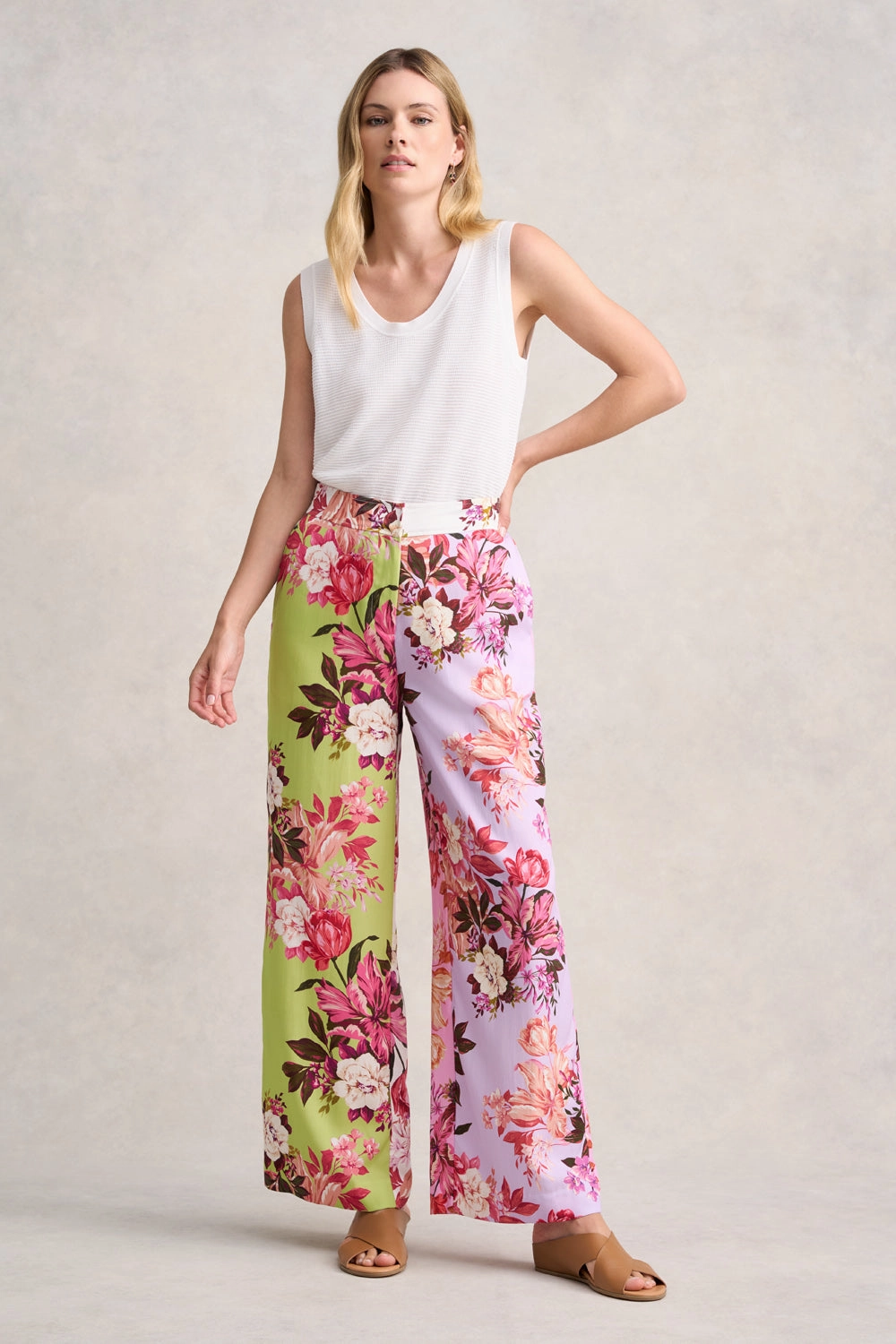 Spliced Floral Soft Pant - Spliced Floral
