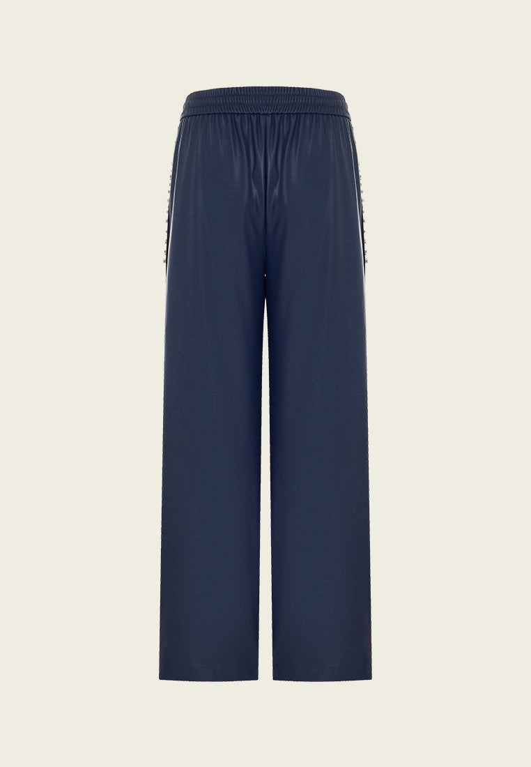 Sporty Vegan Leather Trousers
