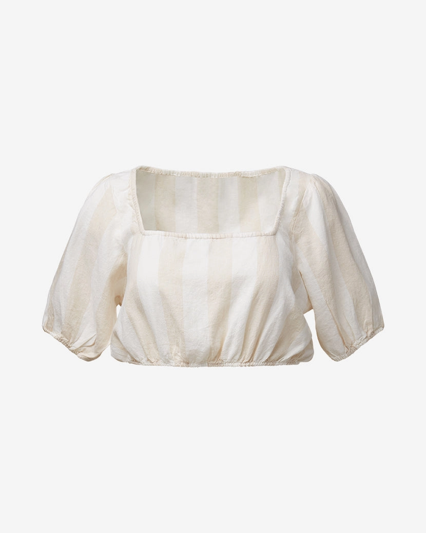 Square Neck Wide Stripe Crop Top