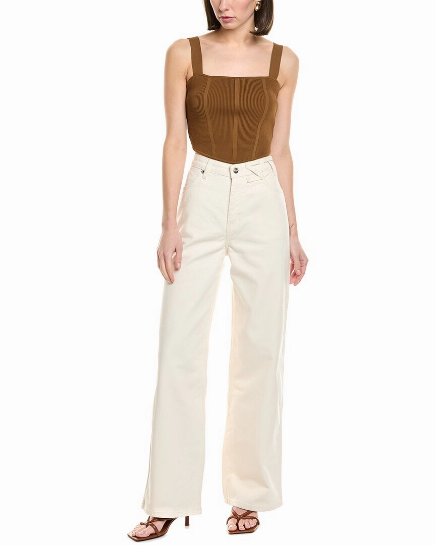 STAUD x Wrangler The Loose Cream Wide Leg Jean