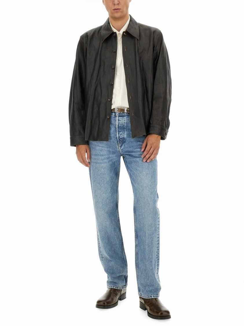 Straight-Leg Denim Jeans With Vintage Wash