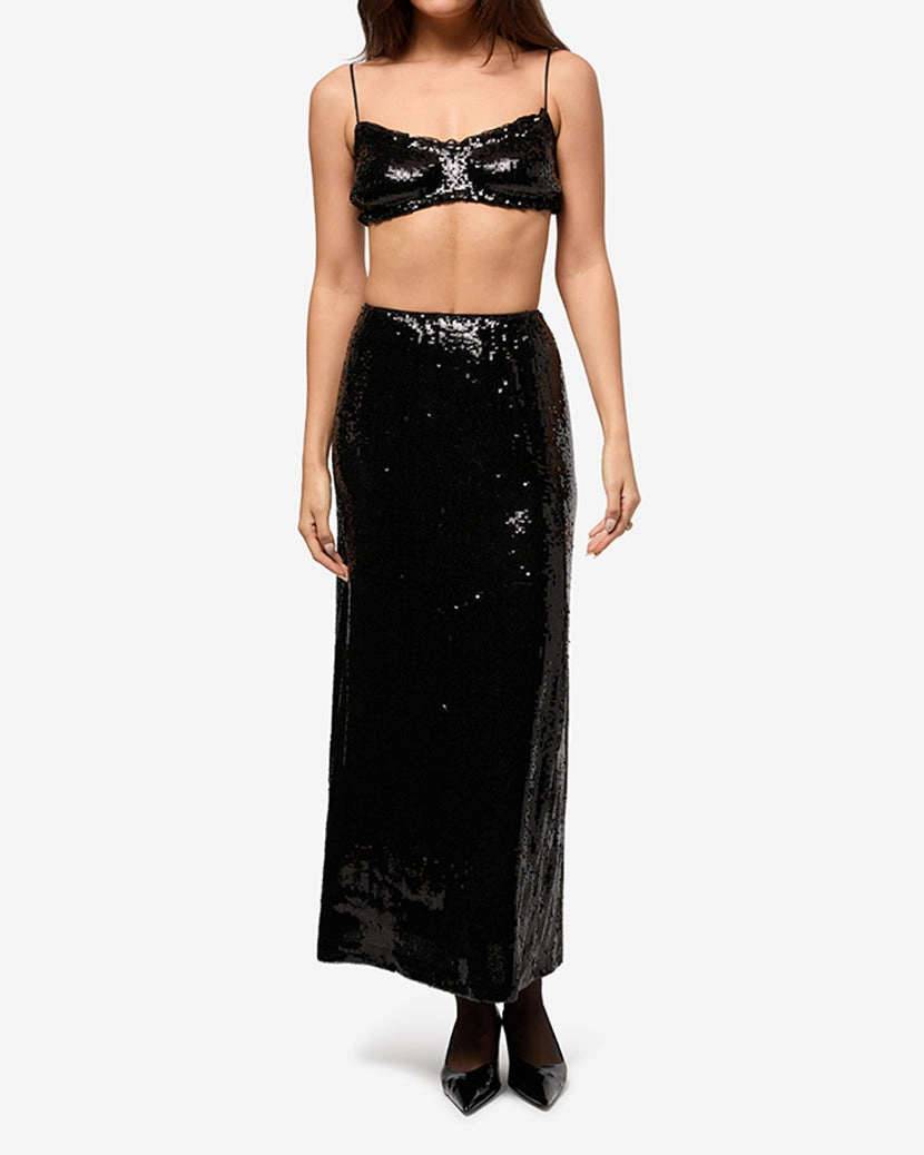 Straight Sequin Skirt