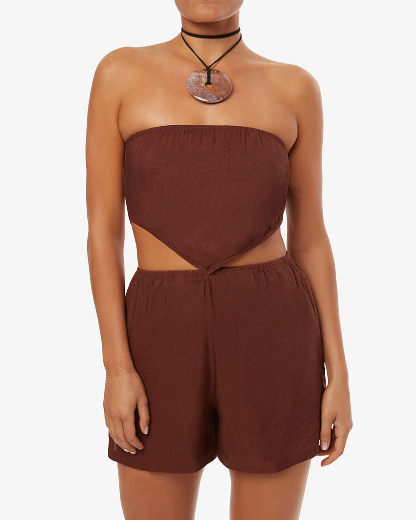 Strapless Cutout Romper