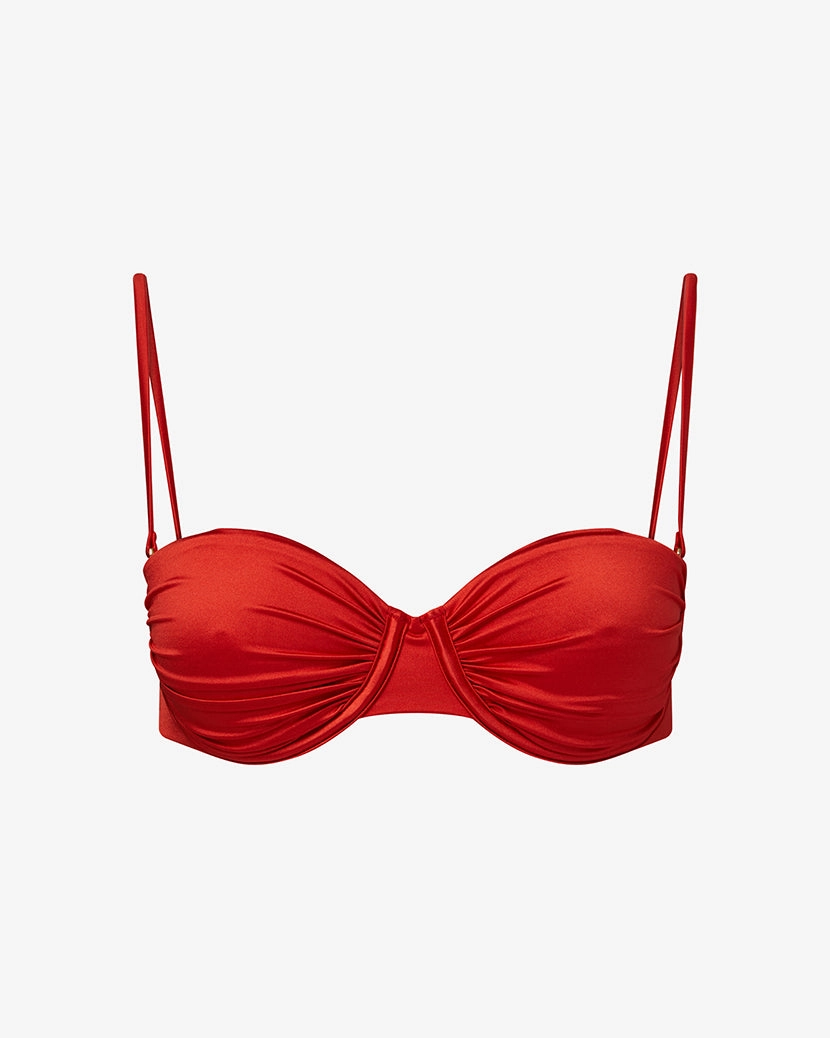 Strapless Ruched Underwire Top