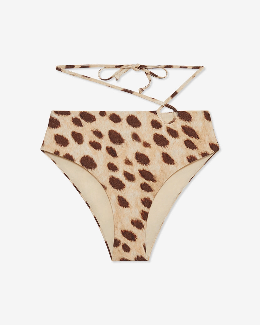 Strappy Tie Leopard Bikini Bottom