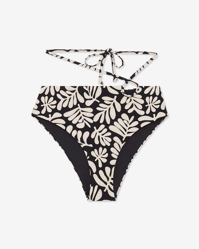 Strappy Tie Safari Leaves Bikini Bottom