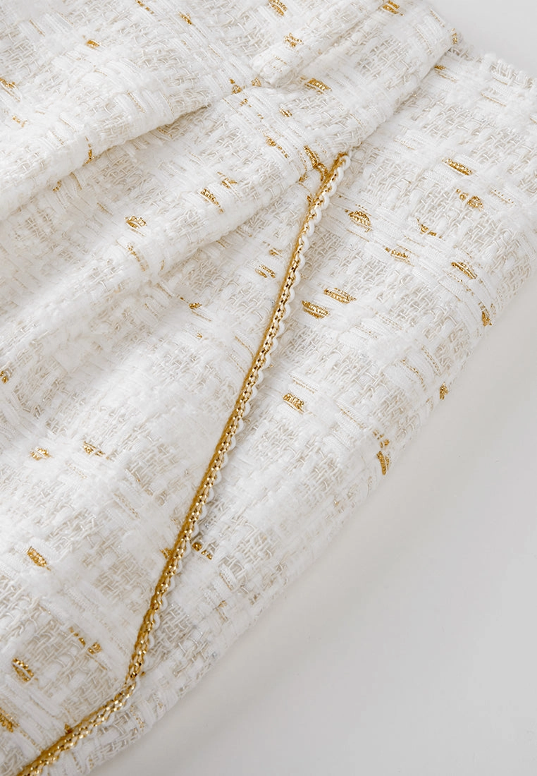 Striped Lurex-detail Straight-leg Trousers