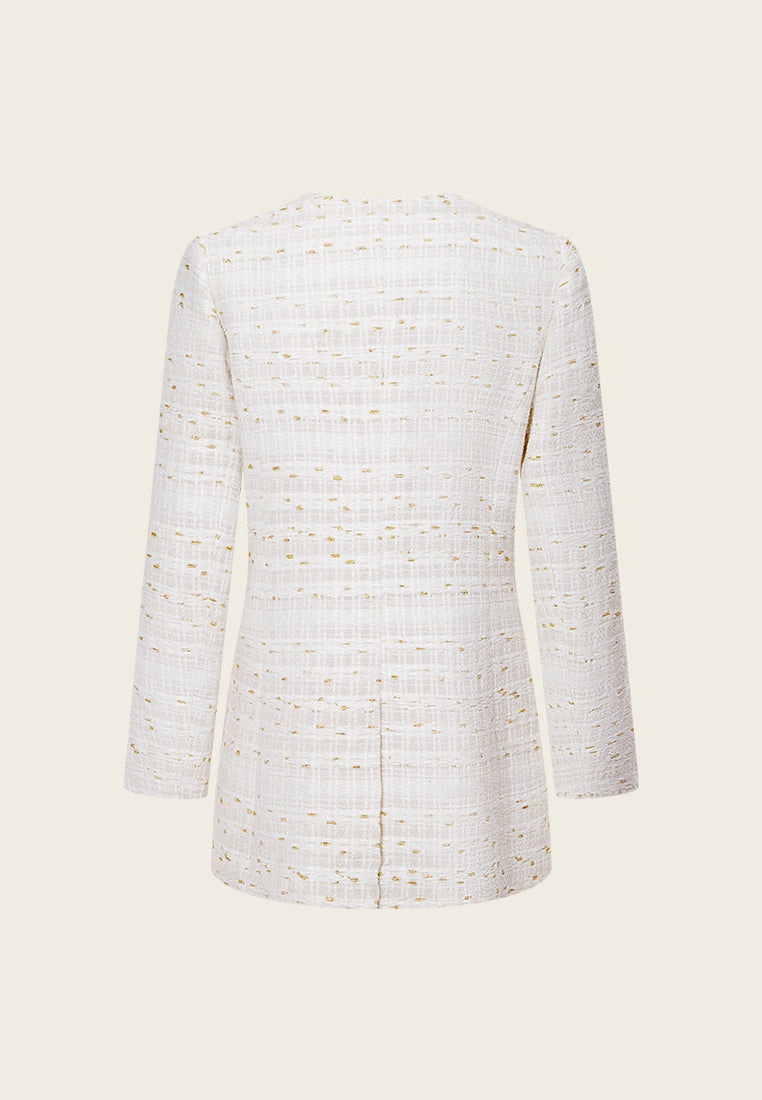 Stripped Golden-lurex Mixed-tweed Jacket