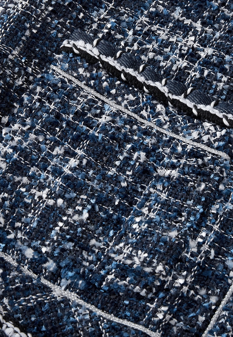 Structured Patchwork Checked Patch-pocket Vest