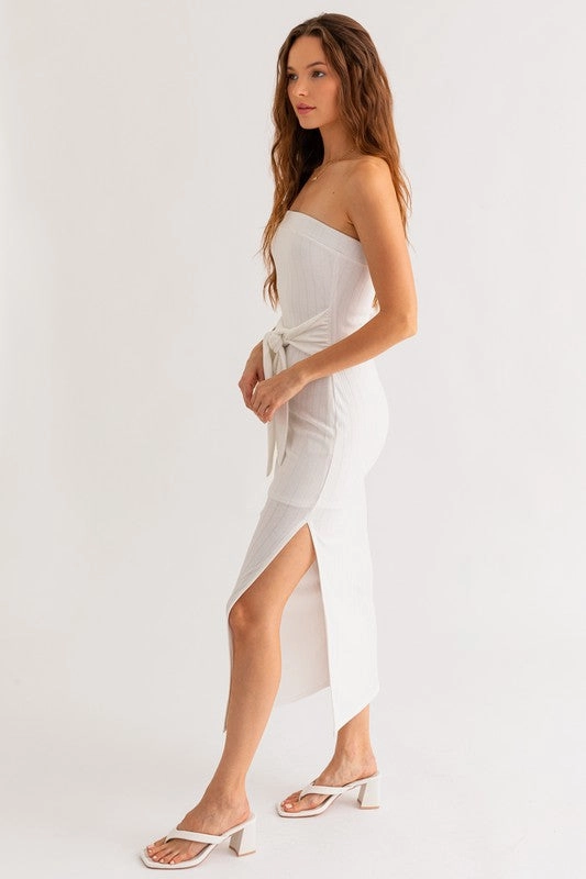 Summer In Capri Front Tie Midi Dress - Large