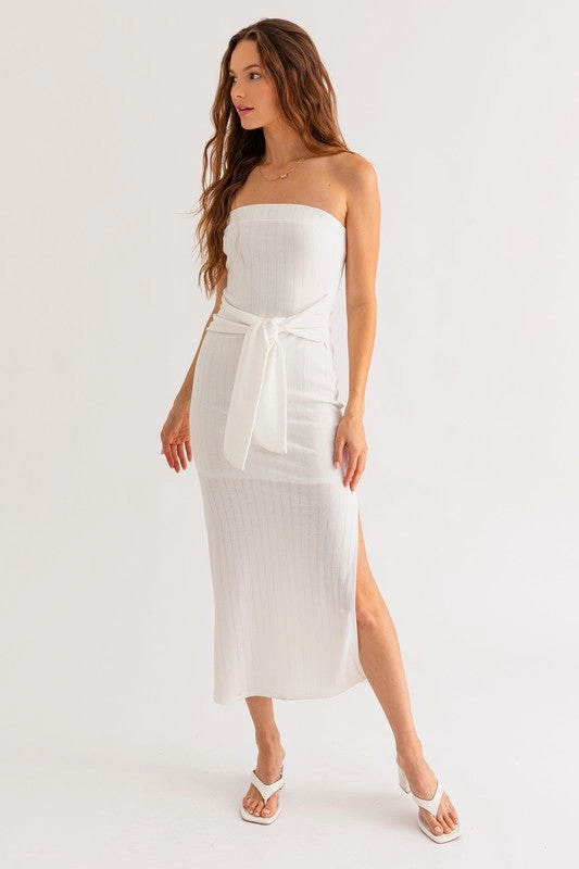 Summer In Capri Front Tie Midi Dress - Large