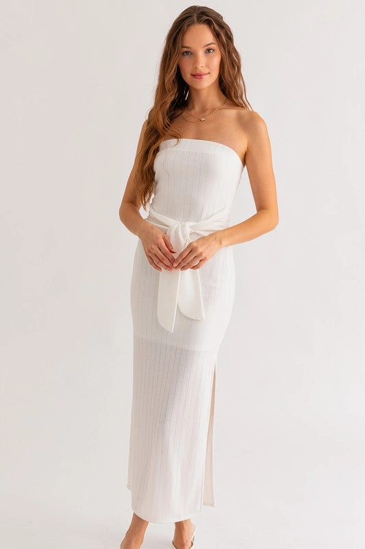 Summer In Capri Front Tie Midi Dress - Large