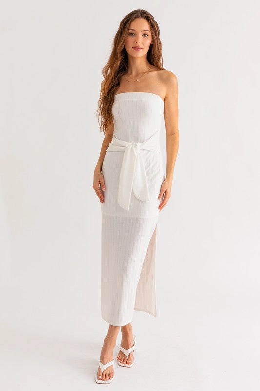 Summer In Capri Front Tie Midi Dress - Large