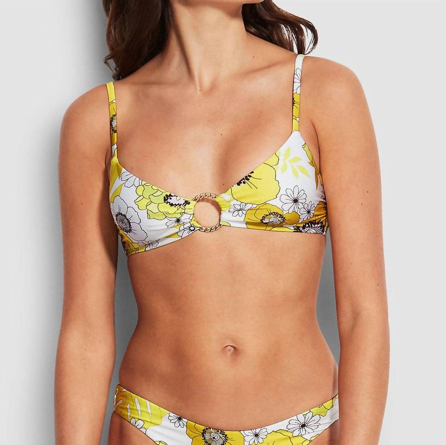 Summer Of Love Ring Front Bralette In Lime