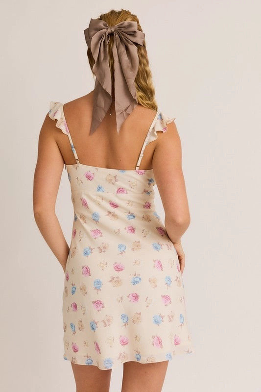 Summer Petal Ruffle Mini Dress