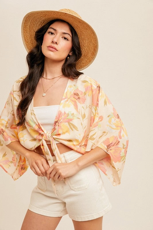 Sunkissed Tropic Front Tie Wrap Top