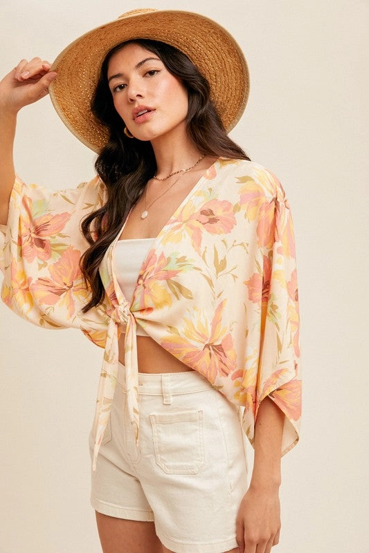 Sunkissed Tropic Front Tie Wrap Top