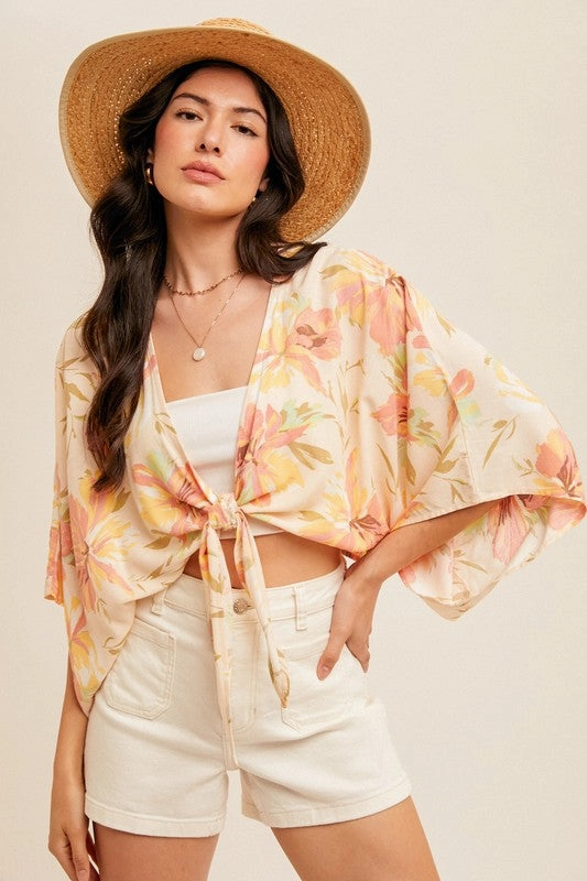Sunkissed Tropic Front Tie Wrap Top