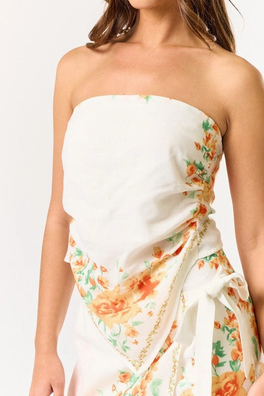 Sunlit Oasis Floral Scarf Top