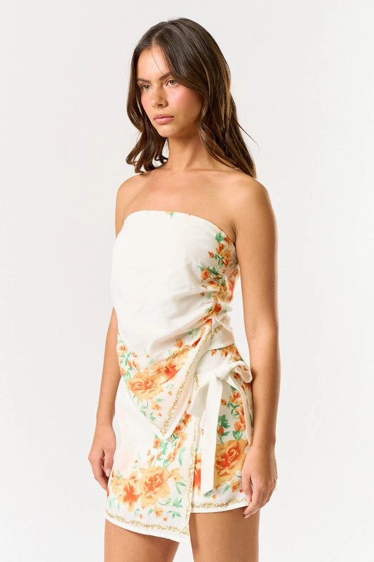 Sunlit Oasis Floral Scarf Top